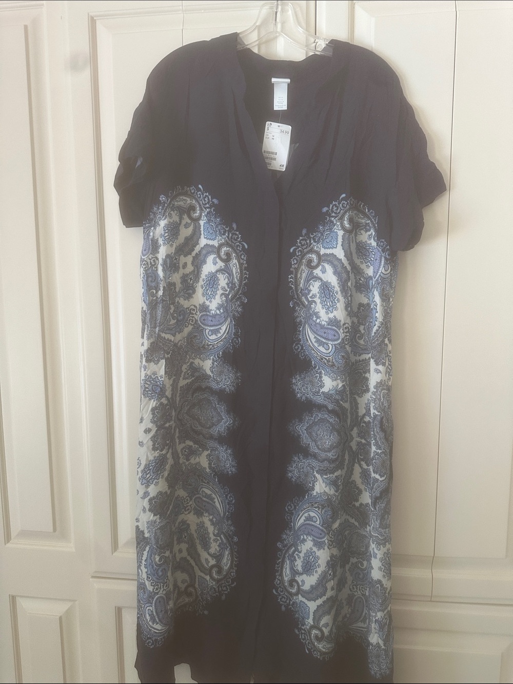 H&M Navy and White Paisley Maxi Dress